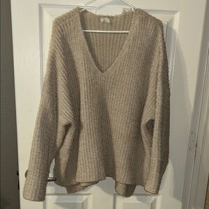 Altar'd State Taupe V-Neck Sweater